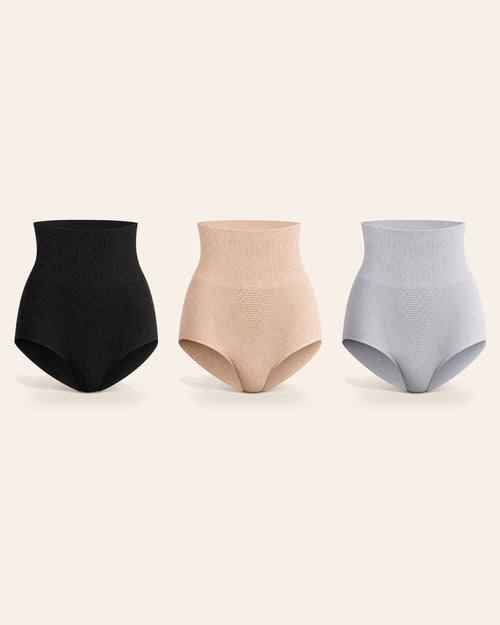 Pack de 3 bragas faja SILUETA: negro, nude y gris